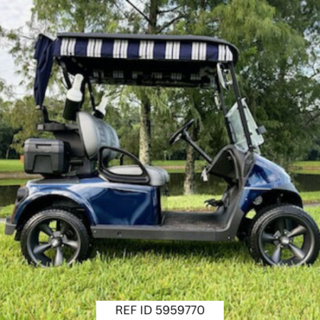2026 E-Z-GO RXV2 Elite Patriot Blue with custom enclosure and golf-ready features