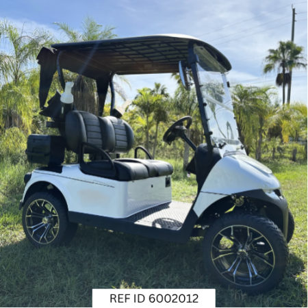 2027 E-Z-GO RXV2 ELiTE White golf cart with Premium Black Seats – Sunshine Golf Car South Florida