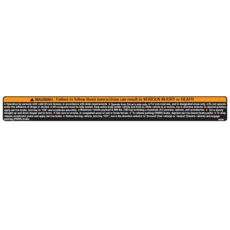 DECAL SAFET CONSOLE LABEL