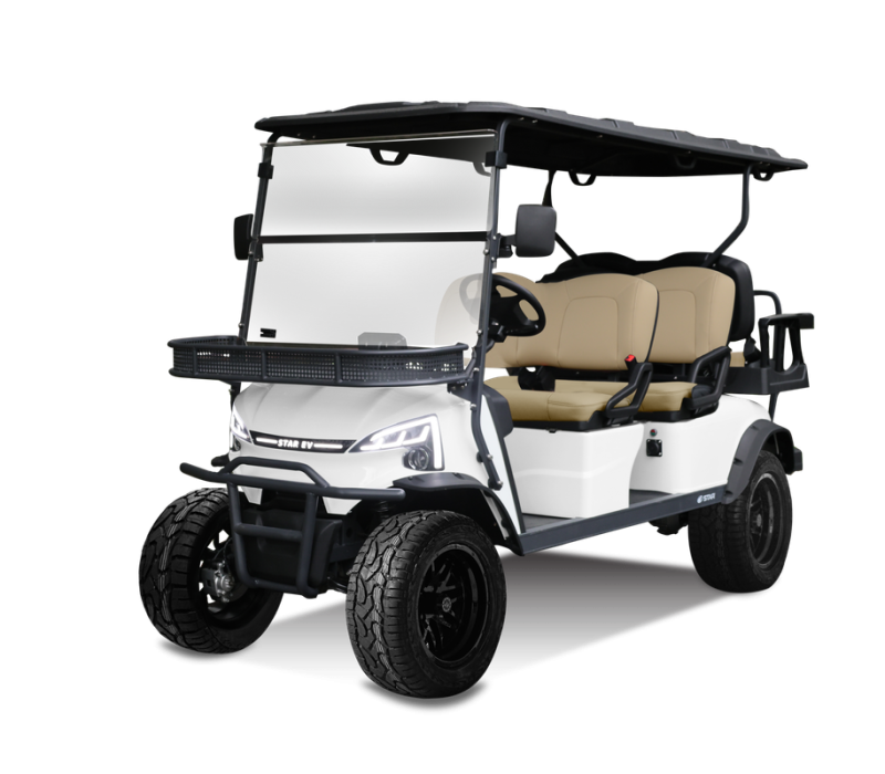 105AhLithiumBattery-14BlackAluminumRim-TanDiamondSeat-White