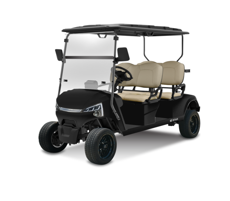 105AhLithiumBattery-14MatteBlackAluminumRim-Black-TanDiamondSeat